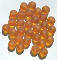 25 10mm Transparent Matte Topaz Round Beads